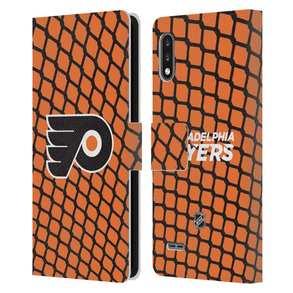NHL Philadelphia Flyers Net Pattern Leather Book Wallet Case Cover For LG K22
