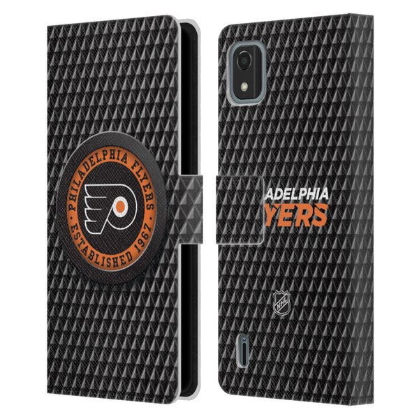 NHL Philadelphia Flyers Puck Texture Leather Book Wallet Case Cover For Nokia C2 2nd Edition