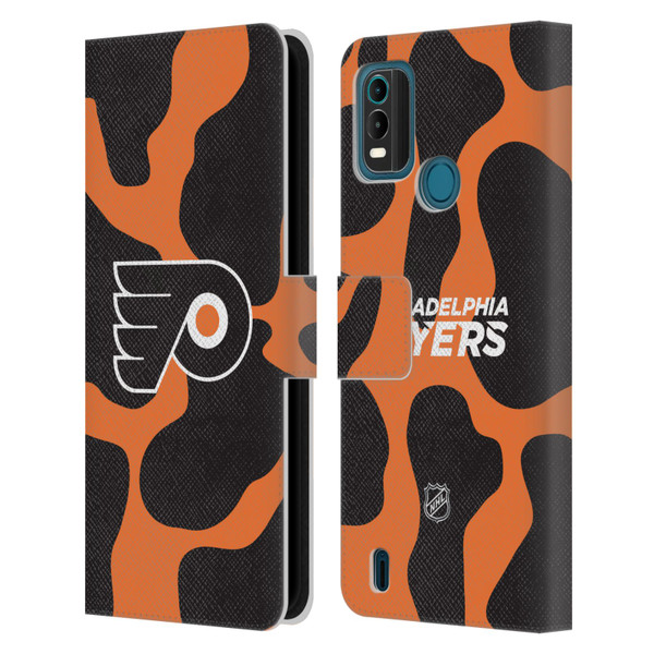 NHL Philadelphia Flyers Cow Pattern Leather Book Wallet Case Cover For Nokia G11 Plus