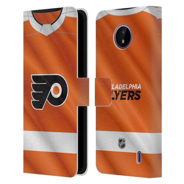 NHL Philadelphia Flyers Jersey Leather Book Wallet Case Cover For Nokia C10 / C20