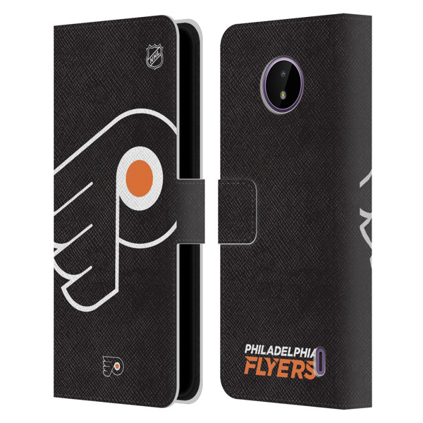 NHL Philadelphia Flyers Oversized Leather Book Wallet Case Cover For Nokia C10 / C20