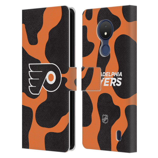 NHL Philadelphia Flyers Cow Pattern Leather Book Wallet Case Cover For Nokia C21