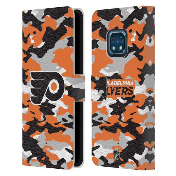 NHL Philadelphia Flyers Camouflage Leather Book Wallet Case Cover For Nokia XR20