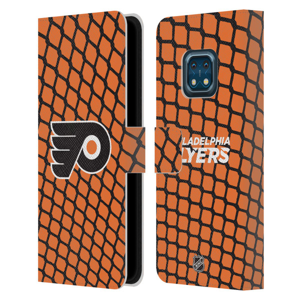 NHL Philadelphia Flyers Net Pattern Leather Book Wallet Case Cover For Nokia XR20