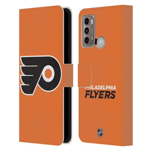 NHL Philadelphia Flyers Plain Leather Book Wallet Case Cover For Motorola Moto G60 / Moto G40 Fusion