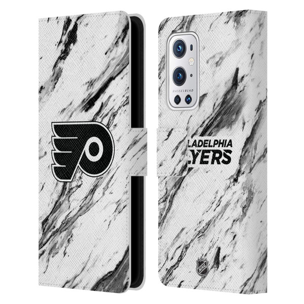 NHL Philadelphia Flyers Marble Leather Book Wallet Case Cover For OnePlus 9 Pro