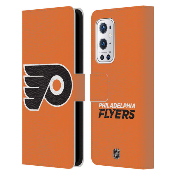 NHL Philadelphia Flyers Plain Leather Book Wallet Case Cover For OnePlus 9 Pro