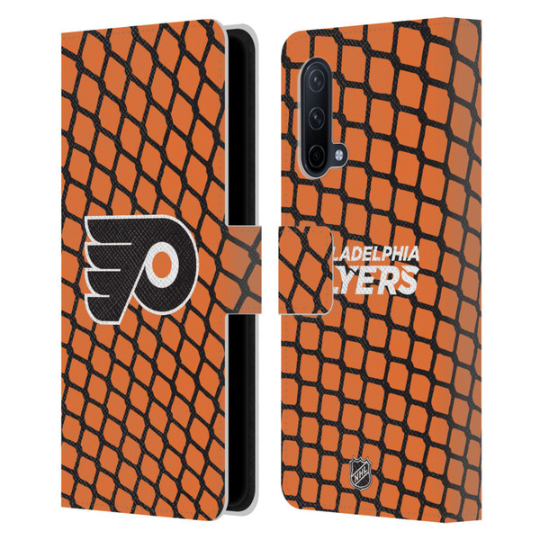 NHL Philadelphia Flyers Net Pattern Leather Book Wallet Case Cover For OnePlus Nord CE 5G