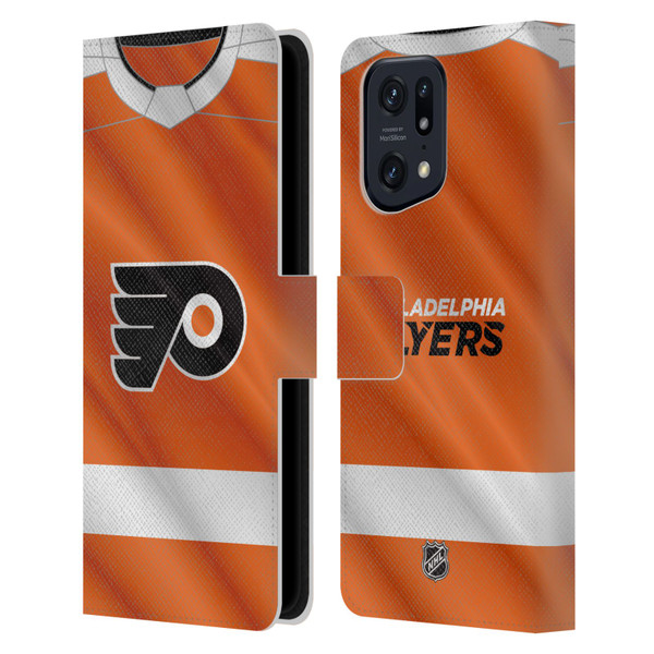 NHL Philadelphia Flyers Jersey Leather Book Wallet Case Cover For OPPO Find X5 Pro