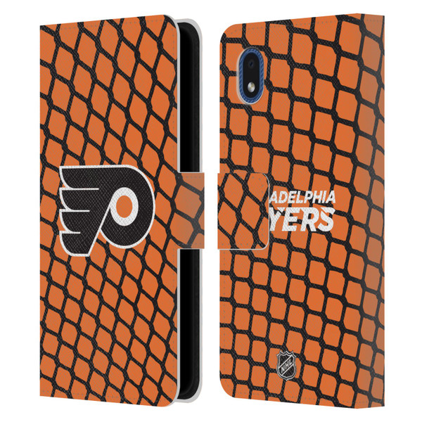 NHL Philadelphia Flyers Net Pattern Leather Book Wallet Case Cover For Samsung Galaxy A01 Core (2020)