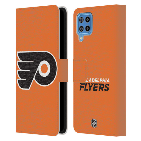NHL Philadelphia Flyers Plain Leather Book Wallet Case Cover For Samsung Galaxy F22 (2021)