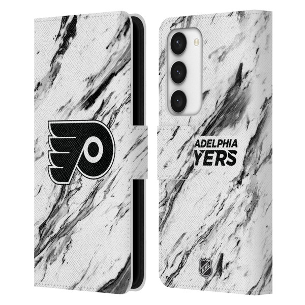 NHL Philadelphia Flyers Marble Leather Book Wallet Case Cover For Samsung Galaxy S23 5G