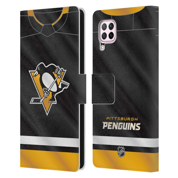 NHL Pittsburgh Penguins Jersey Leather Book Wallet Case Cover For Huawei Nova 6 SE / P40 Lite