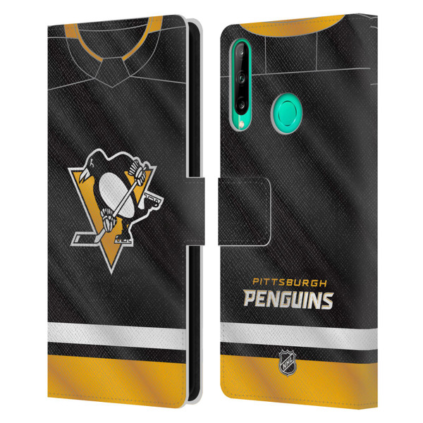 NHL Pittsburgh Penguins Jersey Leather Book Wallet Case Cover For Huawei P40 lite E