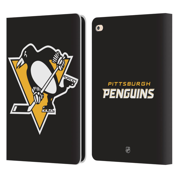 NHL Pittsburgh Penguins Plain Leather Book Wallet Case Cover For Apple iPad Air 2 (2014)