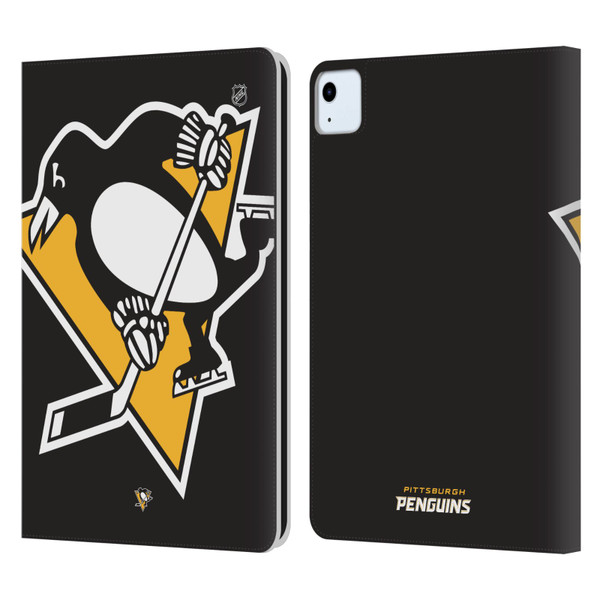 NHL Pittsburgh Penguins Oversized Leather Book Wallet Case Cover For Apple iPad Air 11 2020/2022/2024