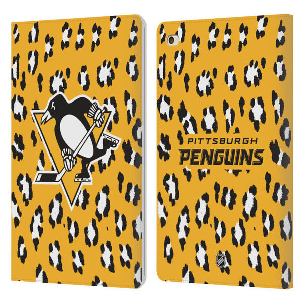 NHL Pittsburgh Penguins Leopard Patten Leather Book Wallet Case Cover For Apple iPad mini 4