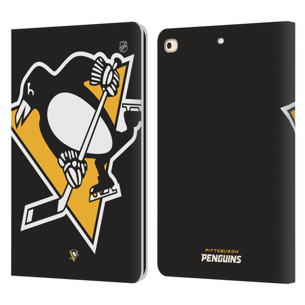 NHL Pittsburgh Penguins Oversized Leather Book Wallet Case Cover For Apple iPad 9.7 2017 / iPad 9.7 2018