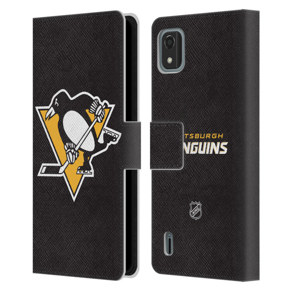 NHL Pittsburgh Penguins Plain Leather Book Wallet Case Cover For Nokia C2 2nd Edition