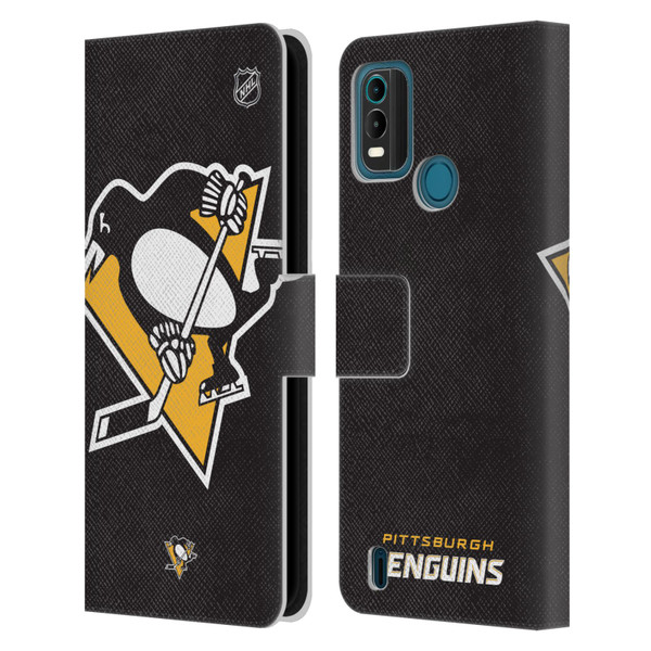 NHL Pittsburgh Penguins Oversized Leather Book Wallet Case Cover For Nokia G11 Plus