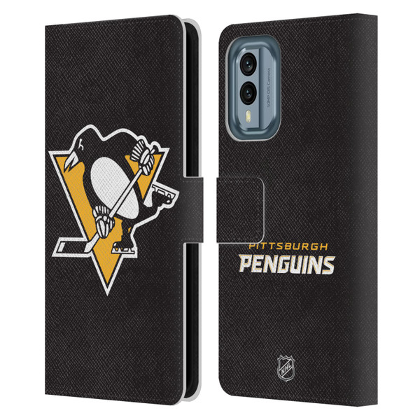 NHL Pittsburgh Penguins Plain Leather Book Wallet Case Cover For Nokia X30