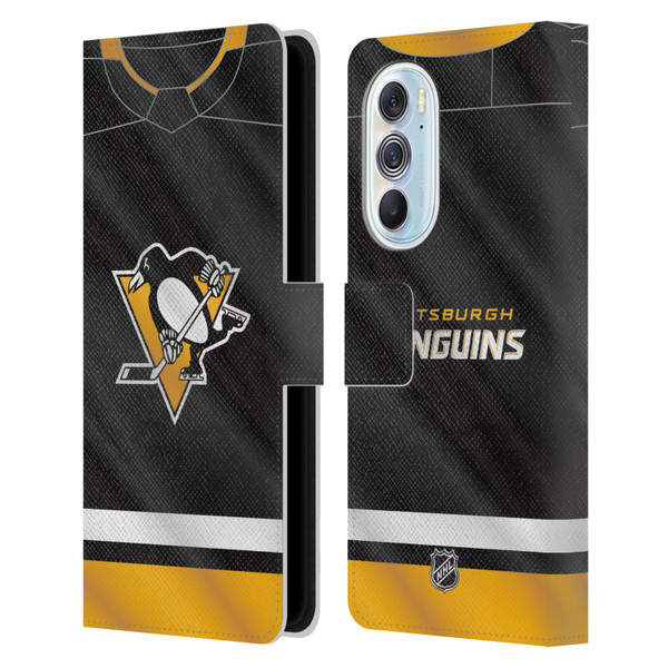 NHL Pittsburgh Penguins Jersey Leather Book Wallet Case Cover For Motorola Edge X30