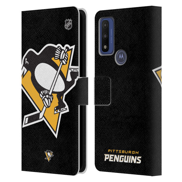 NHL Pittsburgh Penguins Oversized Leather Book Wallet Case Cover For Motorola G Pure