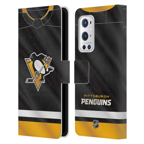 NHL Pittsburgh Penguins Jersey Leather Book Wallet Case Cover For OnePlus 9 Pro
