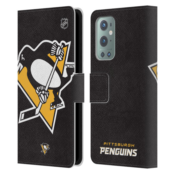 NHL Pittsburgh Penguins Oversized Leather Book Wallet Case Cover For OnePlus 9