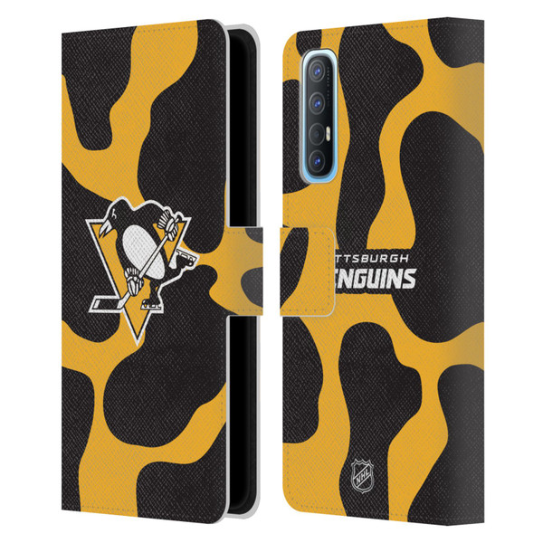 NHL Pittsburgh Penguins Cow Pattern Leather Book Wallet Case Cover For OPPO Find X2 Neo 5G