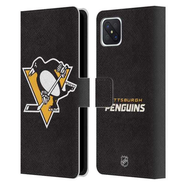 NHL Pittsburgh Penguins Plain Leather Book Wallet Case Cover For OPPO Reno4 Z 5G