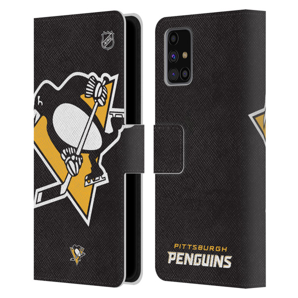 NHL Pittsburgh Penguins Oversized Leather Book Wallet Case Cover For Samsung Galaxy M31s (2020)