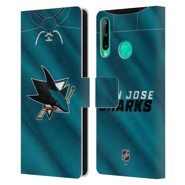 NHL San Jose Sharks Jersey Leather Book Wallet Case Cover For Huawei P40 lite E