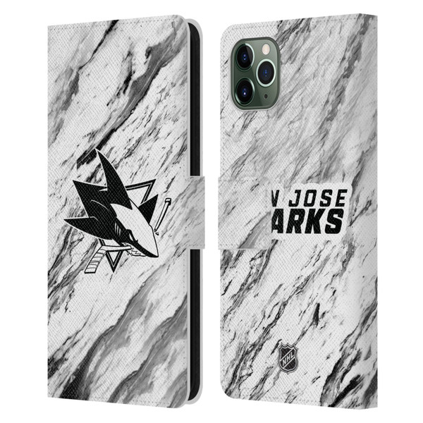 NHL San Jose Sharks Marble Leather Book Wallet Case Cover For Apple iPhone 11 Pro Max