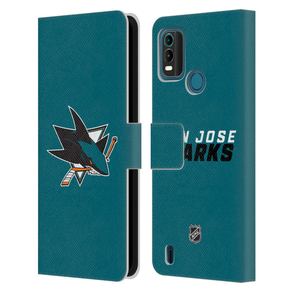 NHL San Jose Sharks Plain Leather Book Wallet Case Cover For Nokia G11 Plus