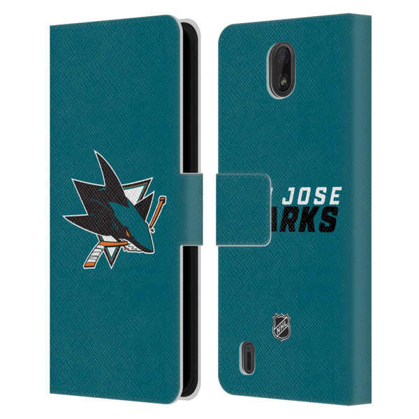 NHL San Jose Sharks Plain Leather Book Wallet Case Cover For Nokia C01 Plus/C1 2nd Edition