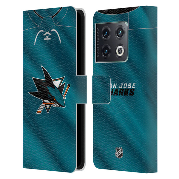 NHL San Jose Sharks Jersey Leather Book Wallet Case Cover For OnePlus 10 Pro