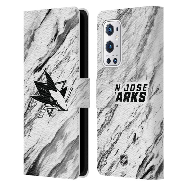 NHL San Jose Sharks Marble Leather Book Wallet Case Cover For OnePlus 9 Pro