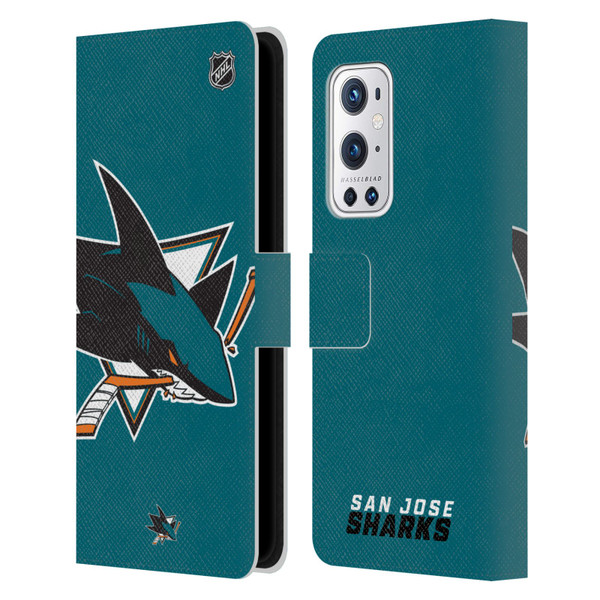 NHL San Jose Sharks Oversized Leather Book Wallet Case Cover For OnePlus 9 Pro