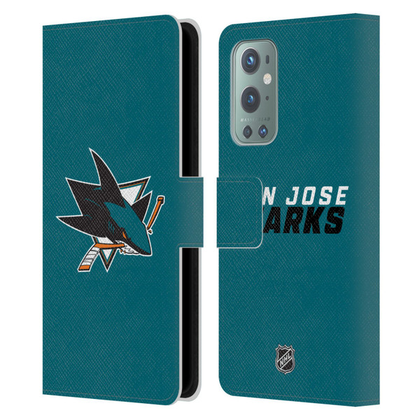 NHL San Jose Sharks Plain Leather Book Wallet Case Cover For OnePlus 9