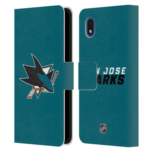 NHL San Jose Sharks Plain Leather Book Wallet Case Cover For Samsung Galaxy A01 Core (2020)