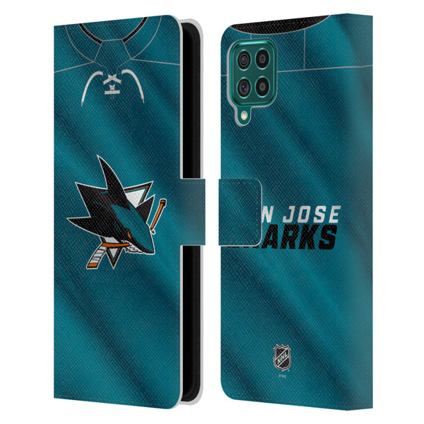 NHL San Jose Sharks Jersey Leather Book Wallet Case Cover For Samsung Galaxy F62 (2021)