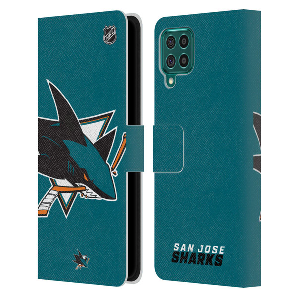 NHL San Jose Sharks Oversized Leather Book Wallet Case Cover For Samsung Galaxy F62 (2021)