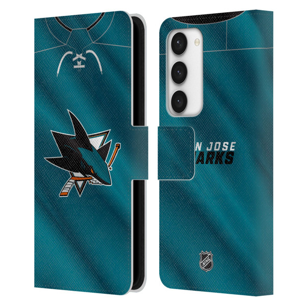 NHL San Jose Sharks Jersey Leather Book Wallet Case Cover For Samsung Galaxy S23 5G