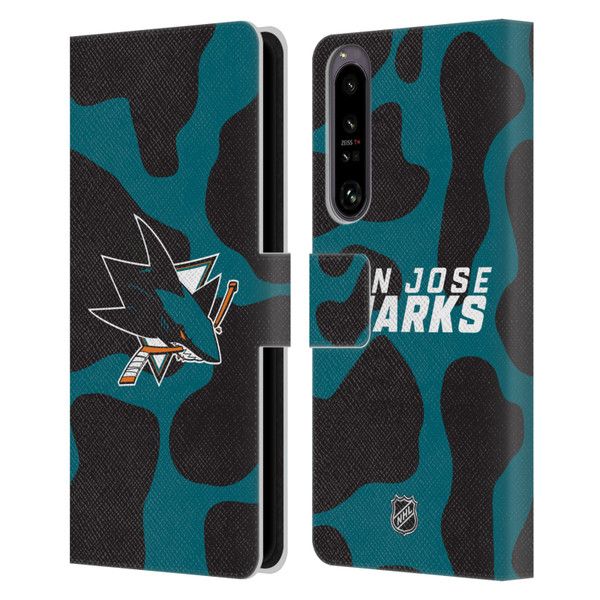 NHL San Jose Sharks Cow Pattern Leather Book Wallet Case Cover For Sony Xperia 1 IV