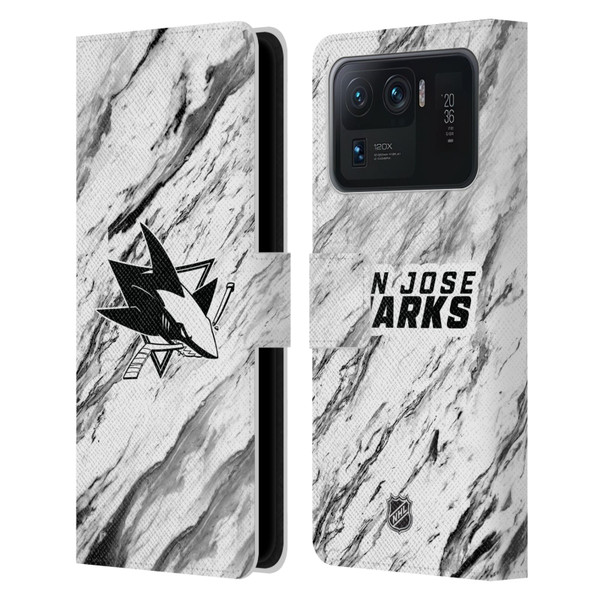 NHL San Jose Sharks Marble Leather Book Wallet Case Cover For Xiaomi Mi 11 Ultra