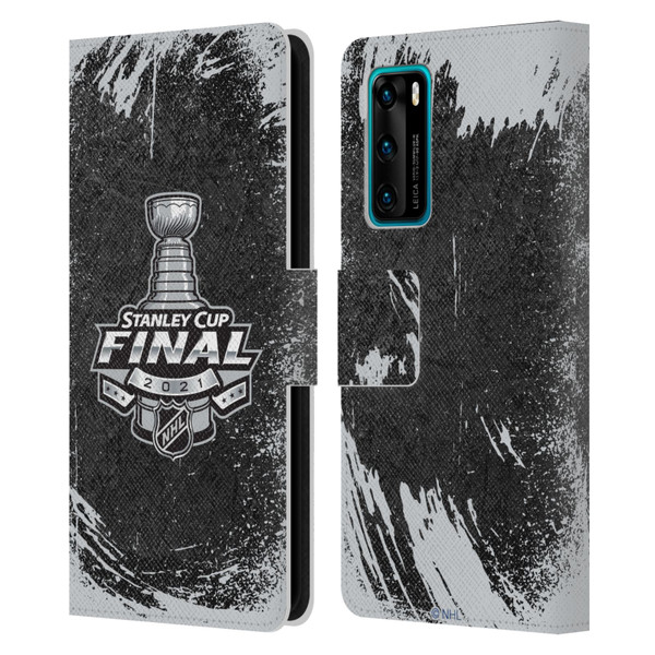 NHL 2021 Stanley Cup Final Distressed Leather Book Wallet Case Cover For Huawei P40 5G