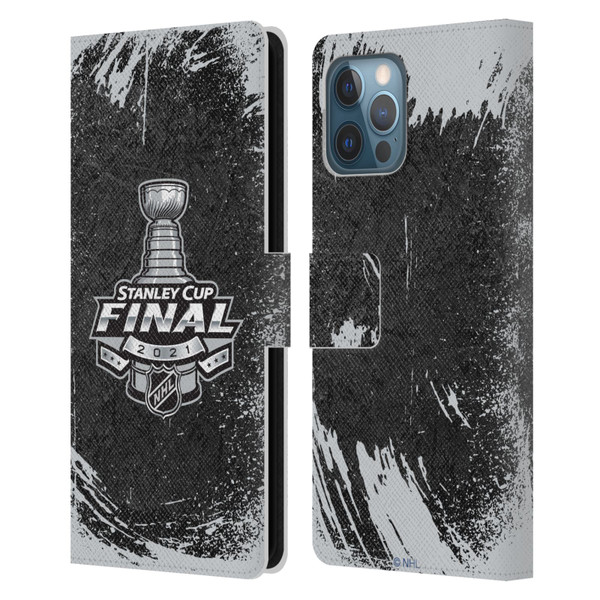 NHL 2021 Stanley Cup Final Distressed Leather Book Wallet Case Cover For Apple iPhone 12 Pro Max