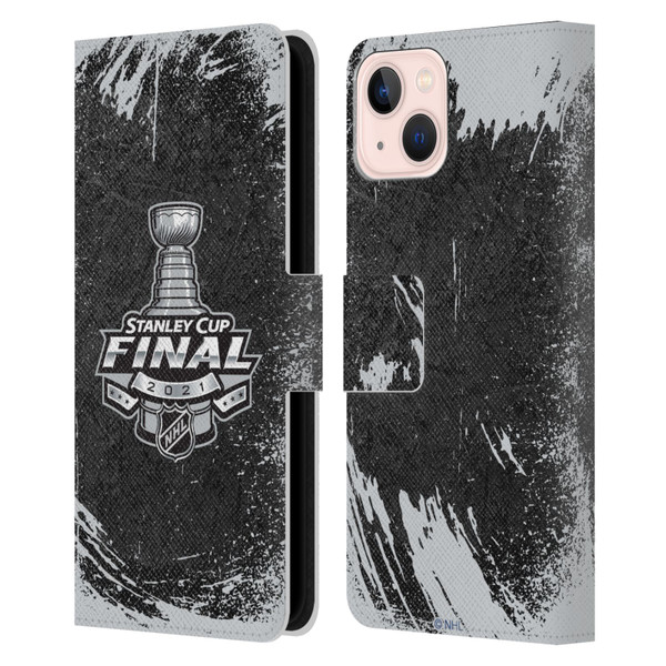 NHL 2021 Stanley Cup Final Distressed Leather Book Wallet Case Cover For Apple iPhone 13