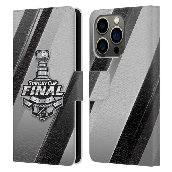NHL 2021 Stanley Cup Final Stripes 2 Leather Book Wallet Case Cover For Apple iPhone 14 Pro
